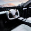 Tesla Model Y White Yoke Steering Wheel In Wood Grain With Nappa