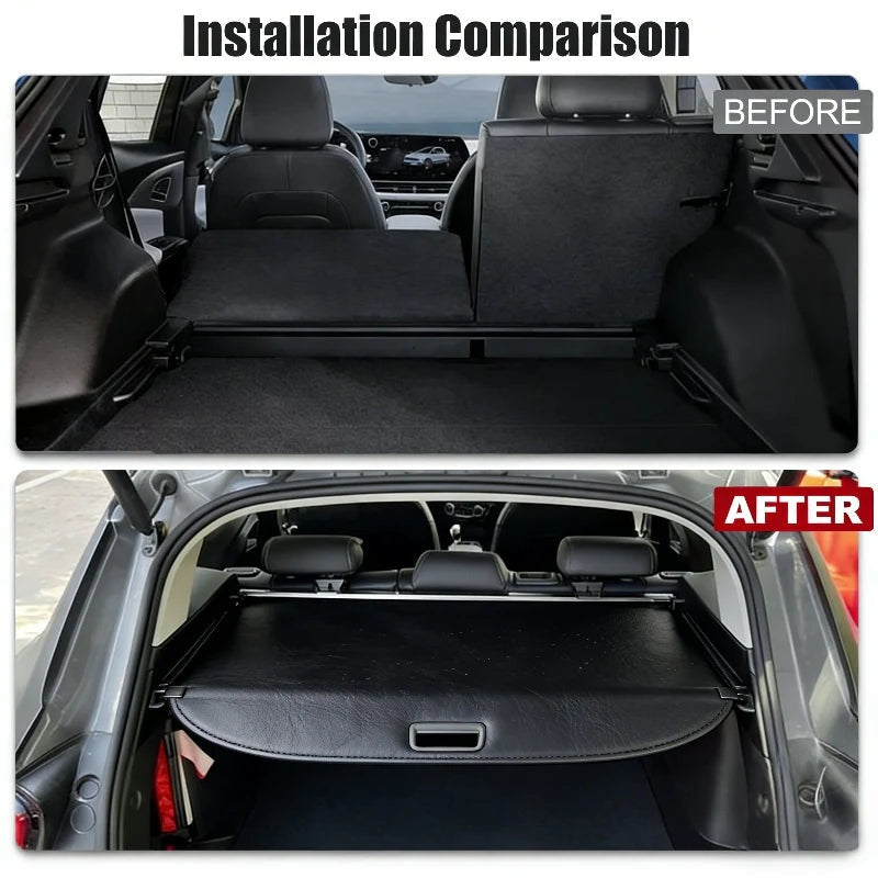 Retractable Leather Cargo Organizer Shield Shade for Tesla Model Y 2021-2025