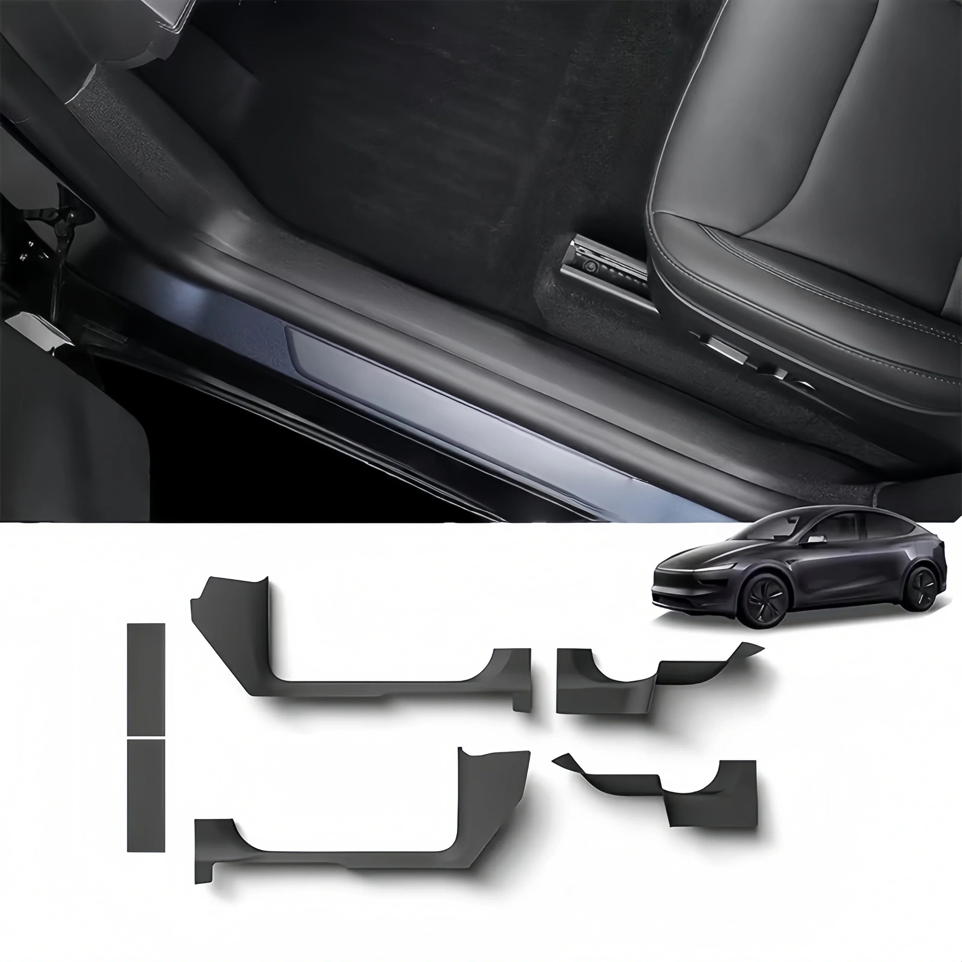 6PCS Door Sill Protective Cover for Tesla Model Y Juniper 2025+ Main image