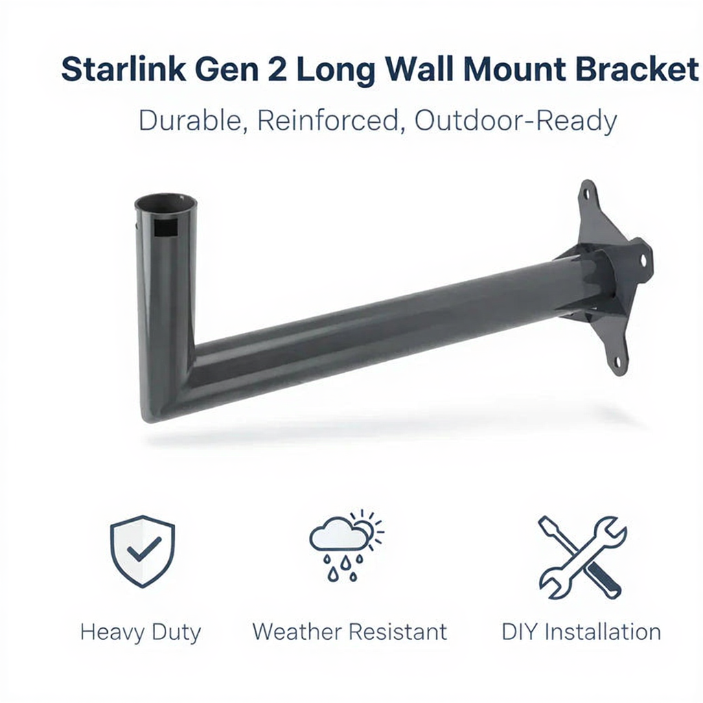 Starlink Gen 2 Long Wall Mount Bracket – Durable Outdoor Satellite Holder Secondary image