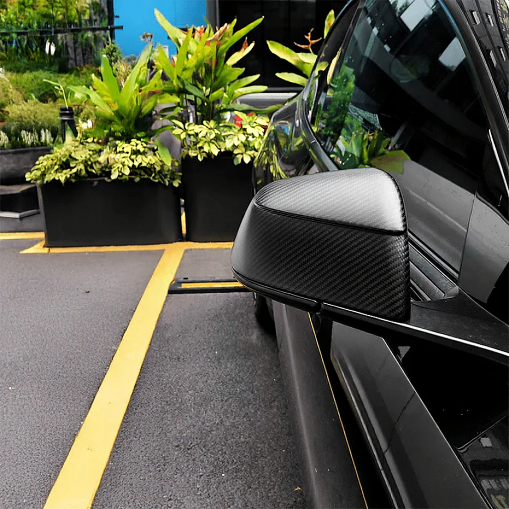 Carbon Fiber Side Mirror Covers for Tesla Model Y Juniper - Protective Cover Secondary image