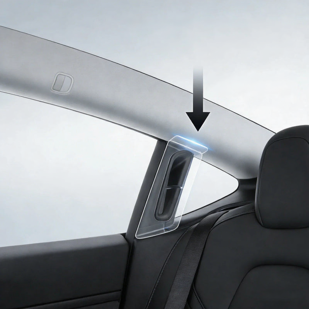 Seat Belt Decorative Cover Interior Panel C-pillar Bezel for Tesla Model Y (1494612-00-C 1494613-00-C)