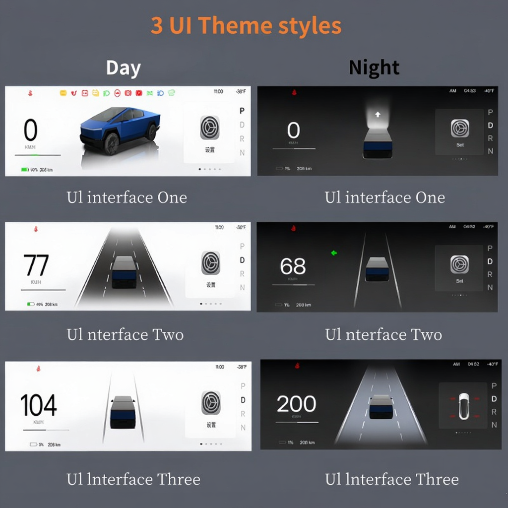 10.88-Inch Dashboard Heads Up Display for Tesla Cybertruck