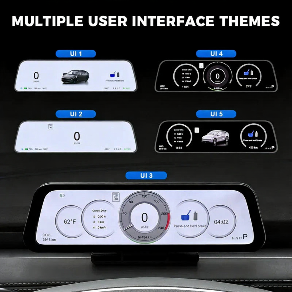 9.6-Inch Driver Display w/ Wireless CarPlay for Tesla Model 3/Y 2021-2026 (LHD Only)