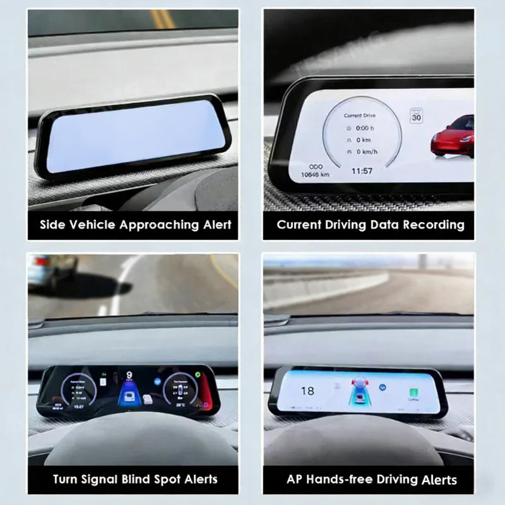 9.6-Inch Driver Display w/ Wireless CarPlay for Tesla Model 3/Y 2021-2026 (LHD Only)