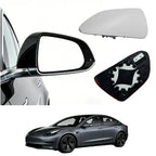 Replacement Rearview Mirror Glass White Lens  for Tesla Model 3(1130653-00-A 1130654-00-A)
