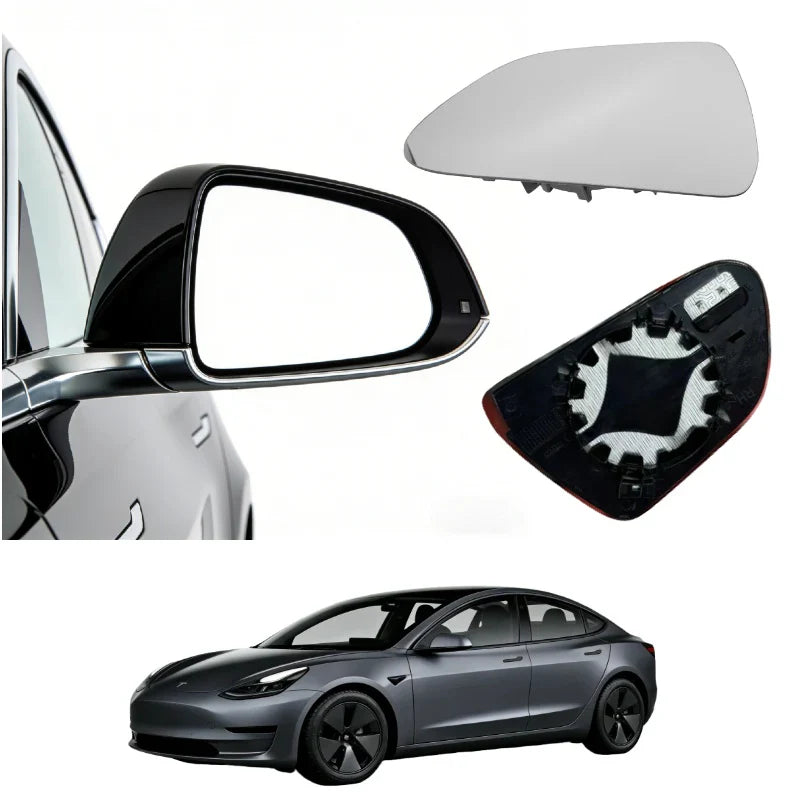 Replacement Rearview Mirror Glass White Lens  for Tesla Model 3(1130653-00-A 1130654-00-A) Main image