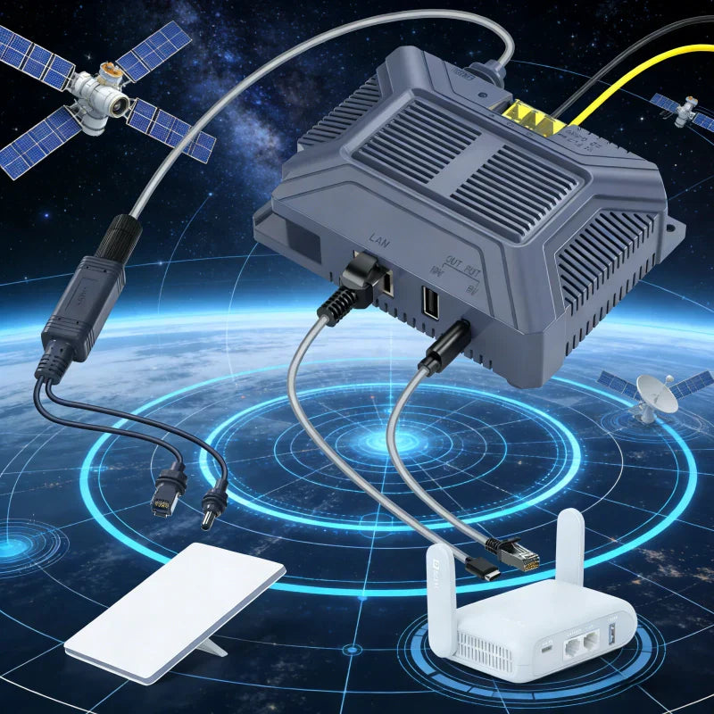 150W Gigabit PoE Injector with Splitter Adapter for Starlink Mini 48V Output with ESD Protection Main image