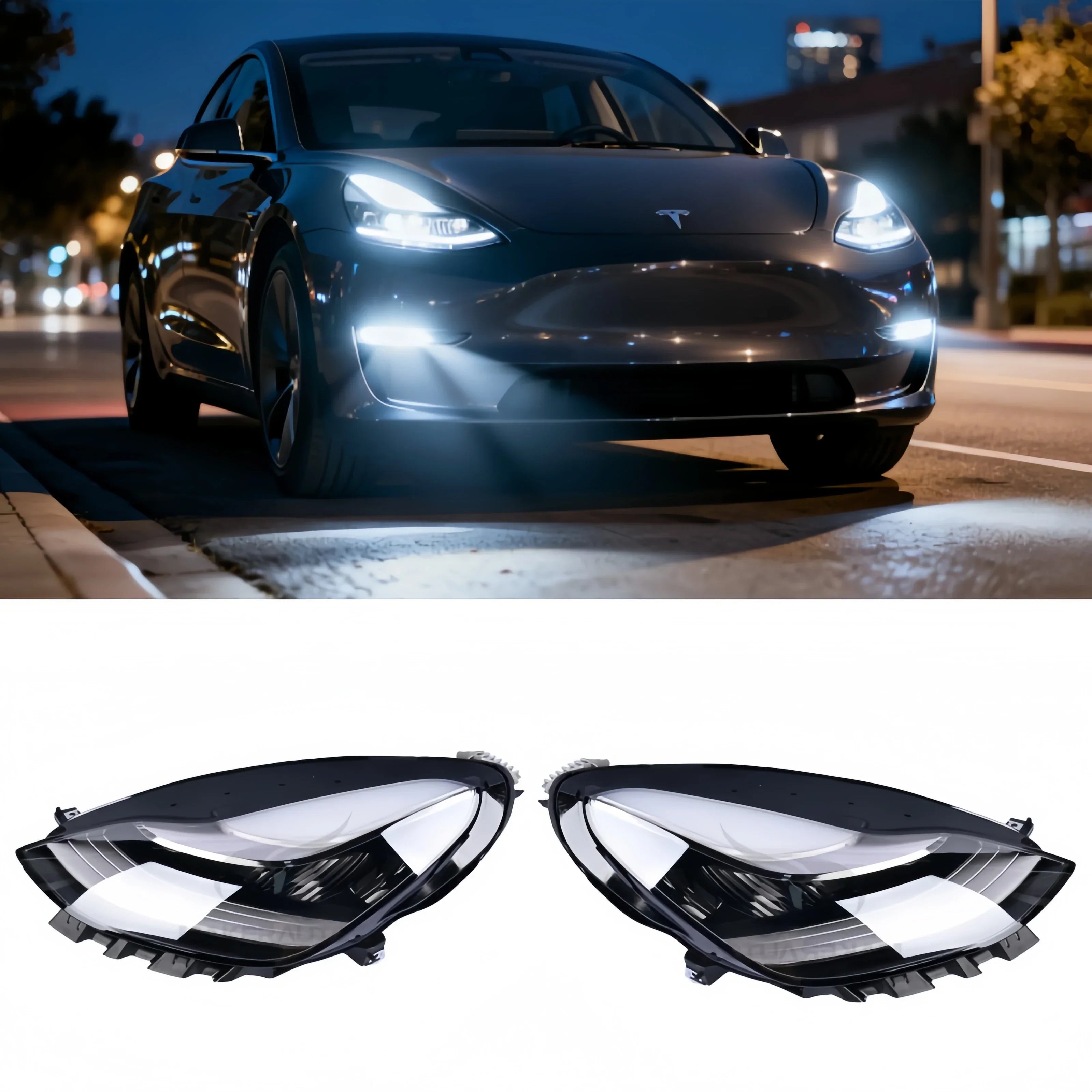 OEM Front Headlight Assembly For Tesla Model 3  Replacement（1077371-00-C 1077372-00-C ）