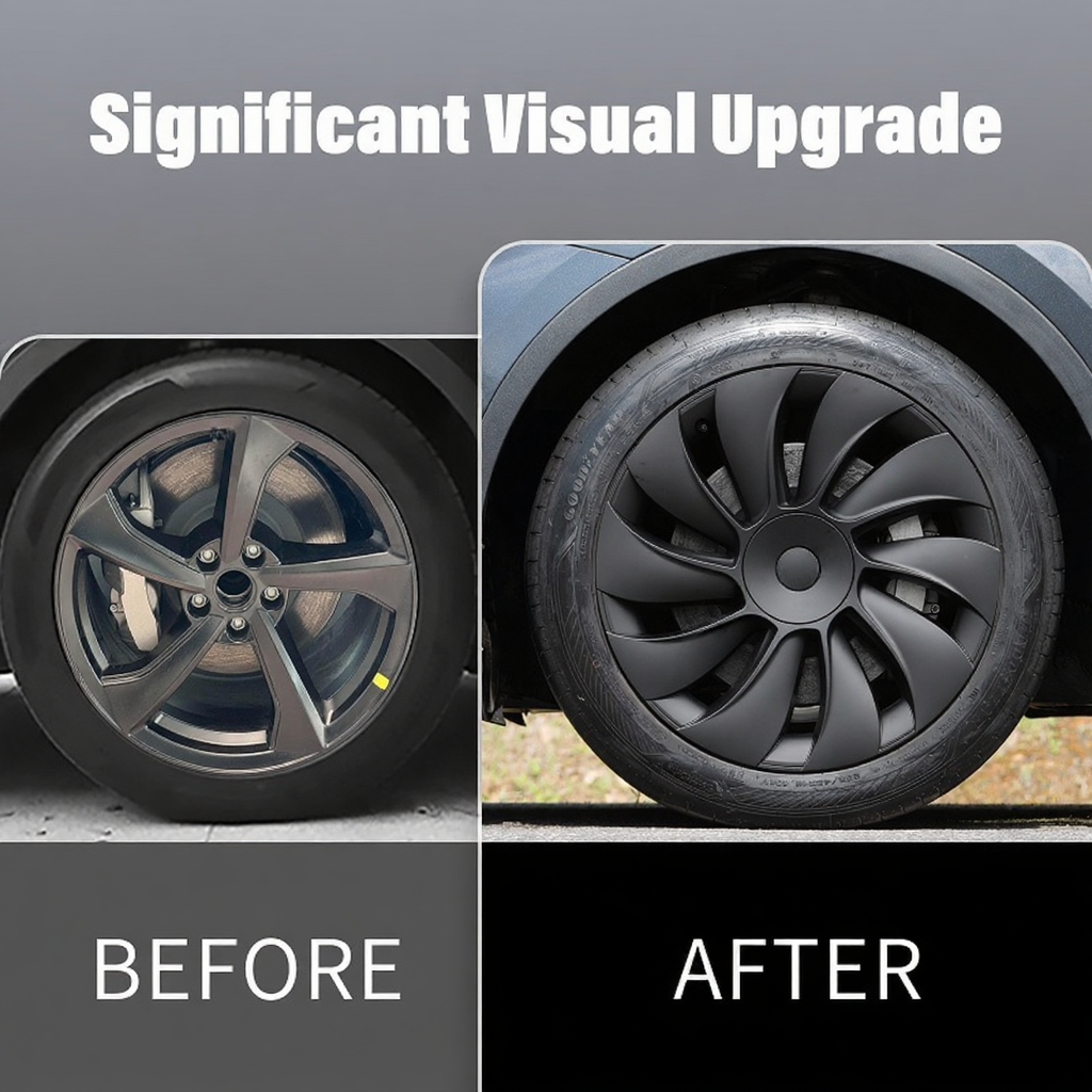19" Spiral Spoke Crossflow Wheel Covers for Tesla Model Y Juniper 2025+