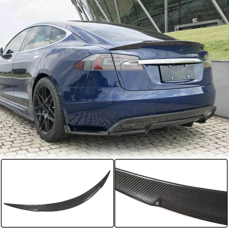 Model S Spoiler R-Style - Real Molded Carbon Fiber