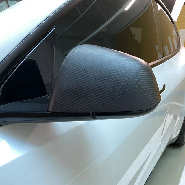 Tesla Model Y Carbon Fiber Mirror Caps -Real Molded Carbon Fiber（2019-2024）
