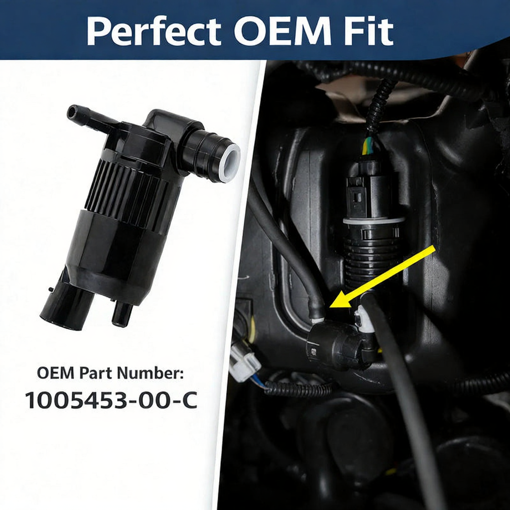 Windshield Washer Pump Motor For Tesla Model S 2012-2021 ( 1005453-00-C )