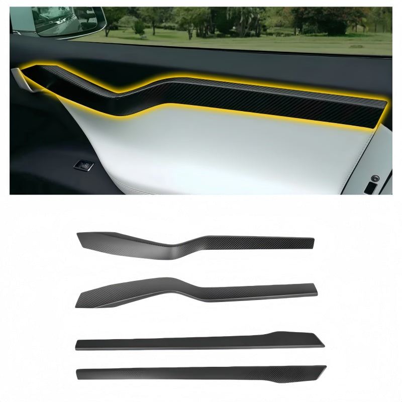 Carbon Fiber Door Panel Trim Overlay for Tesla Model S/X Main image