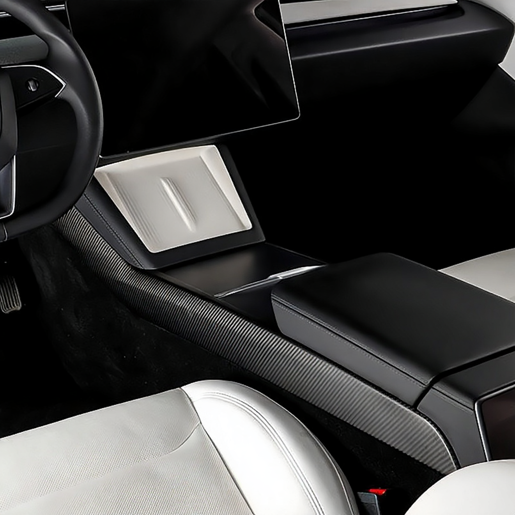 2025+ Model Y Juniper Carbon Fiber Console Side Panel Protector Secondary image