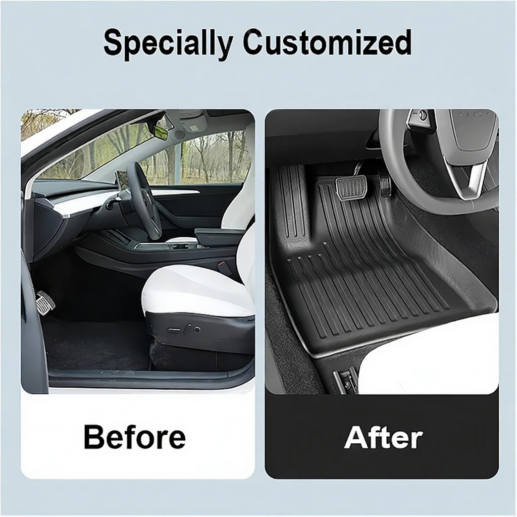 2025 Tesla Model Y Juniper TPE Floor Mats Full Set