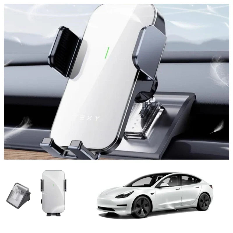 Tesla Car Phone Holder Vent Mount with Solar-Powered Electric Induction for Model 3/Y Main image