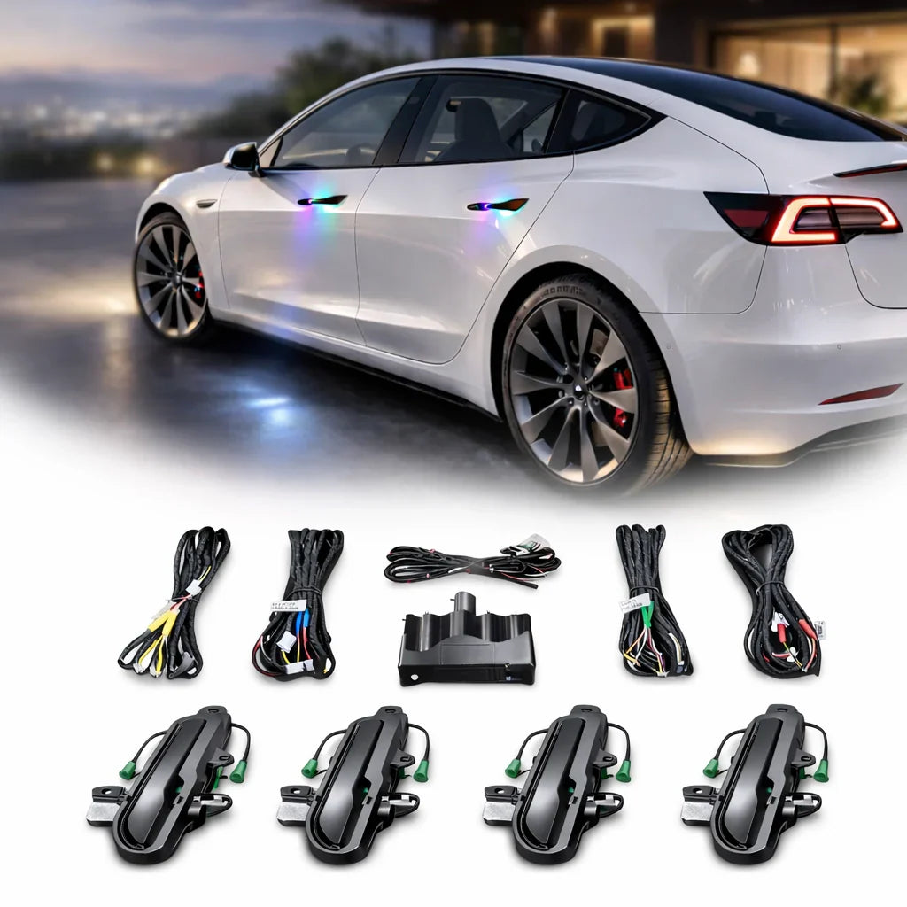 RGB Automatic Door Handles for Tesla Model 3 Highland & Model Y Juniper with Smart App Control