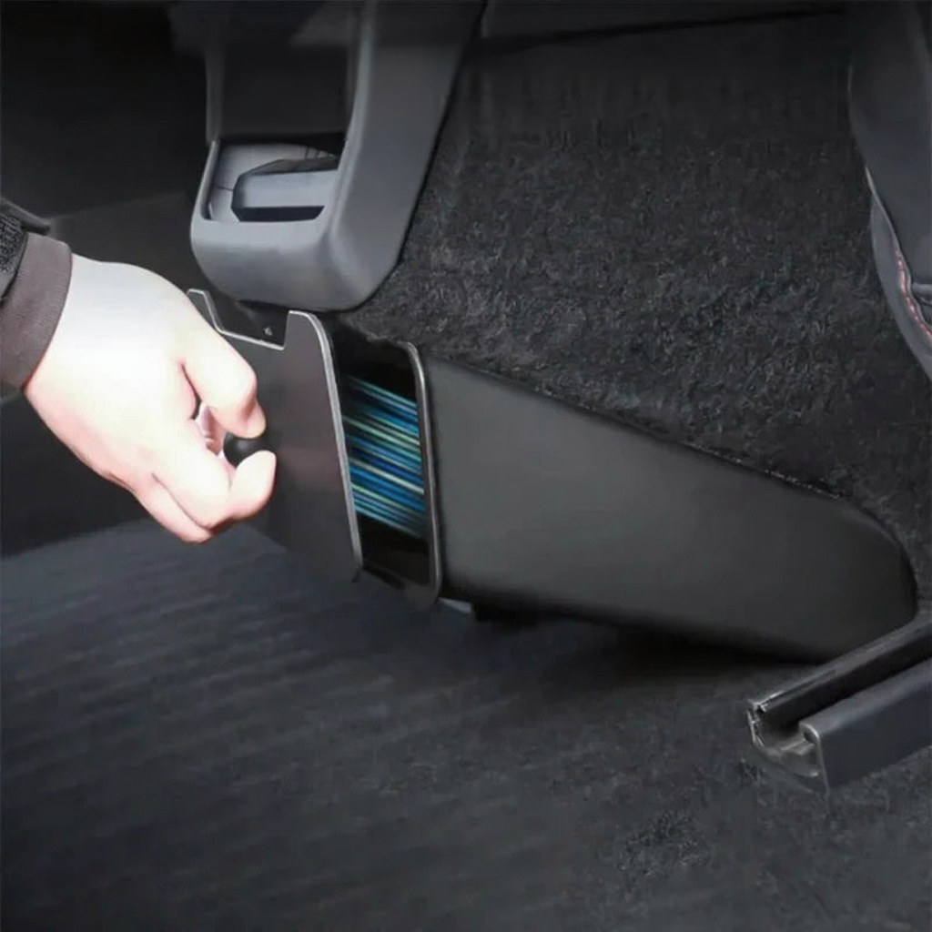 Under Seat Storage Box with Backseat Magnetic Trash Can for Tesla Model Y Juniper/ 3 Highland