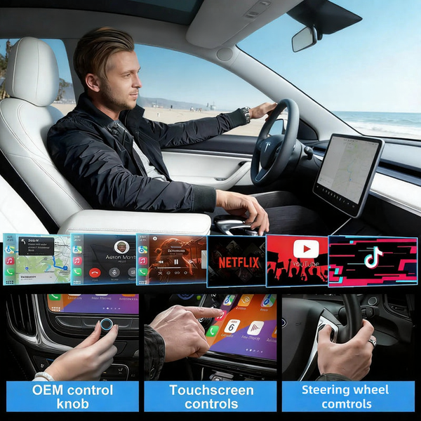 Wireless CarPlay & Android Auto Adapter Box for Tesla Model 3/Y/S/X/Cybertruck