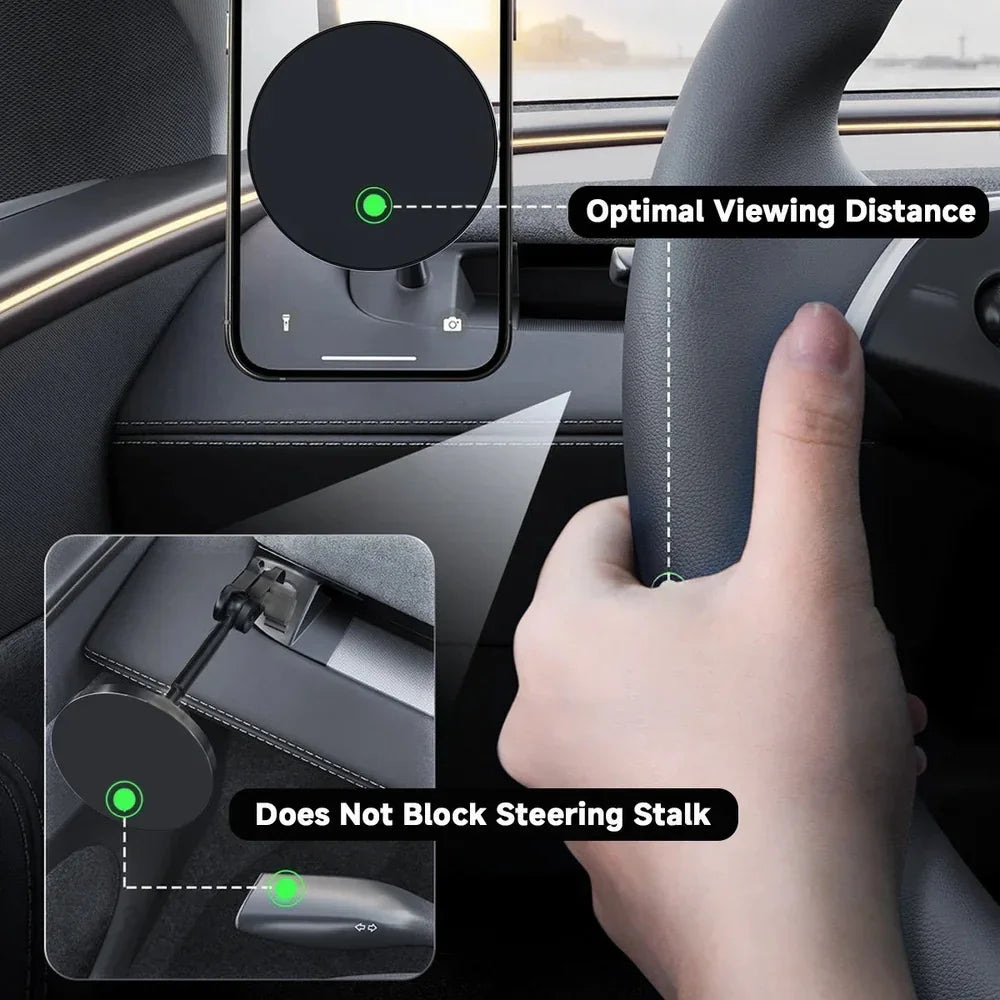 Model Y Juniper/3 Highland Adjustable Magnetic Left Dashboard Phone Holder Secondary image