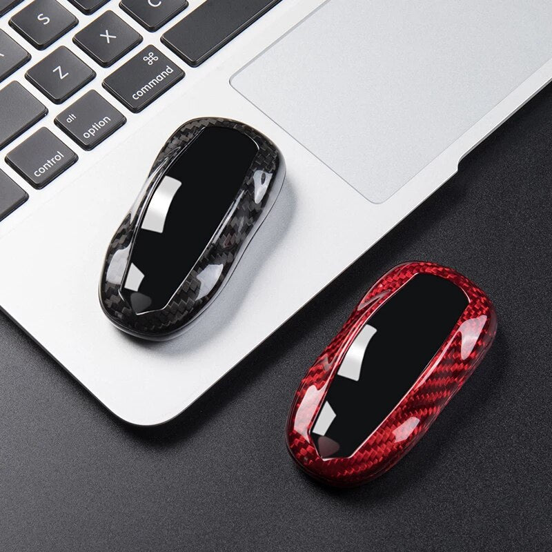 Carbon Fiber Key Fob Cover For Tesla Model S（2012-2018) Secondary image