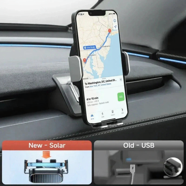 Tesla Car Phone Holder Vent Mount with Solar-Powered Electric Induction for Model 3/Y