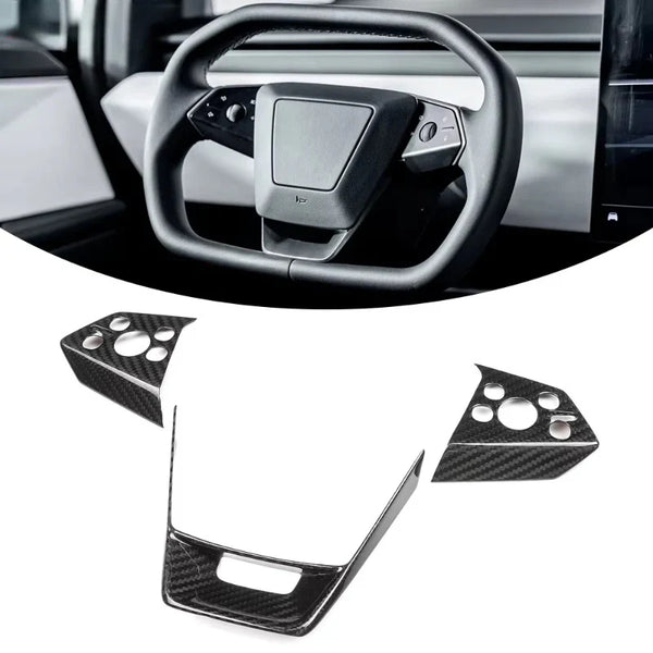 Carbon Steering Wheel Cover Kits for Tesla Cybertruck 2024+