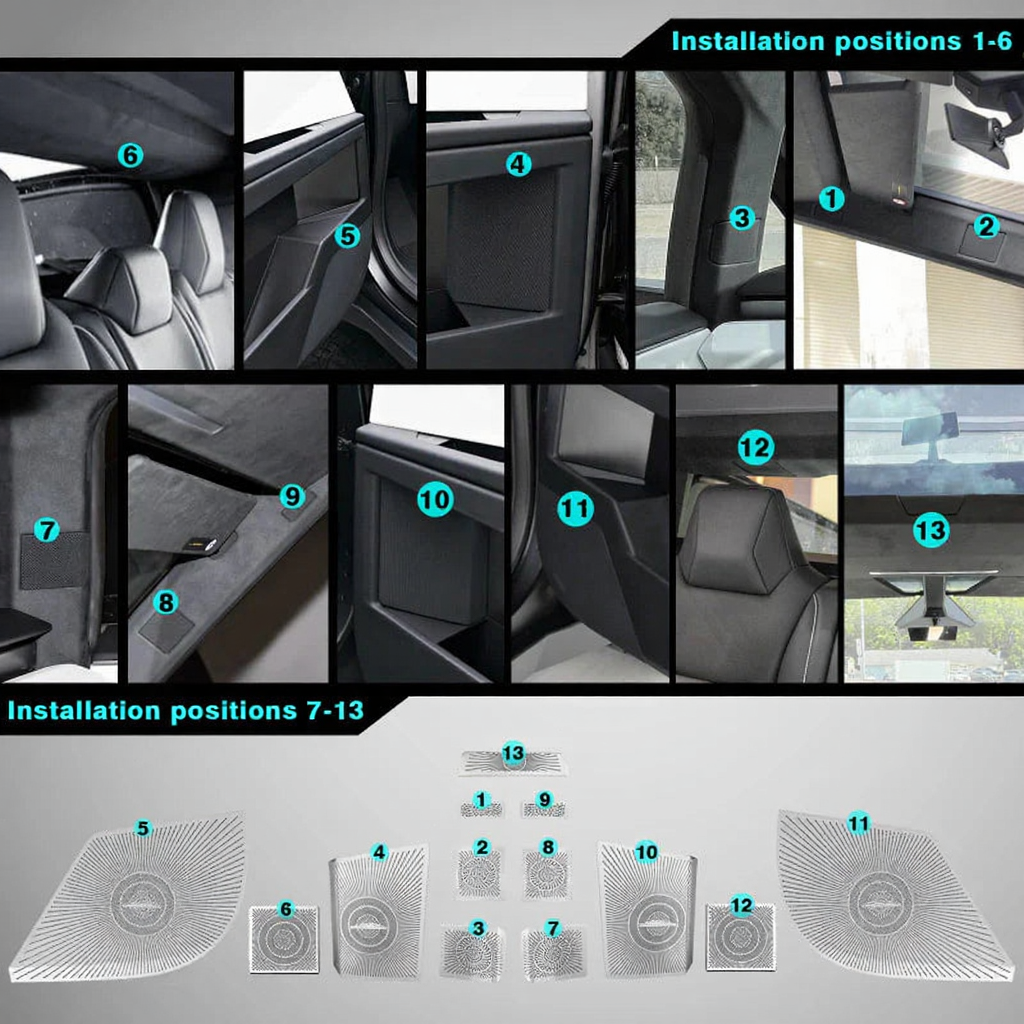 Interior Horn Audio Speaker Cover for Tesla Cybertruck 2024+