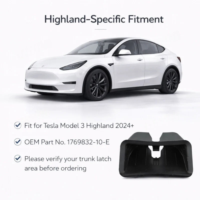 OEM-Style Trunk Latch Cover for Tesla Model 3 Highland 2024+ | 1769832-10-E