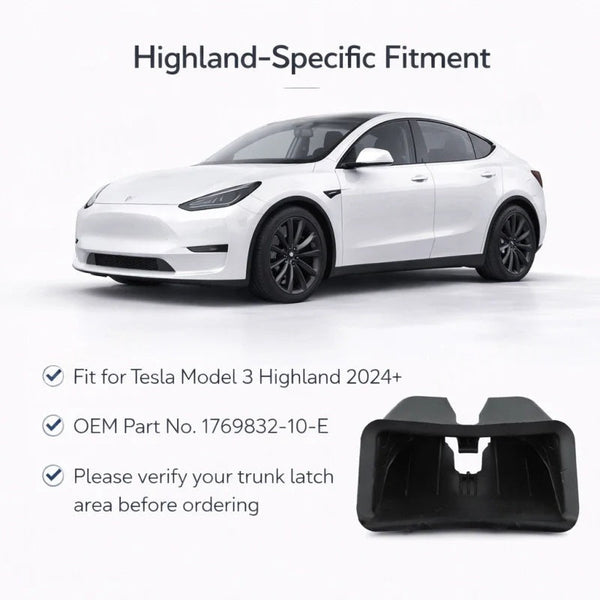 OEM-Style Trunk Latch Cover for Tesla Model 3 Highland 2024+ | 1769832-10-E