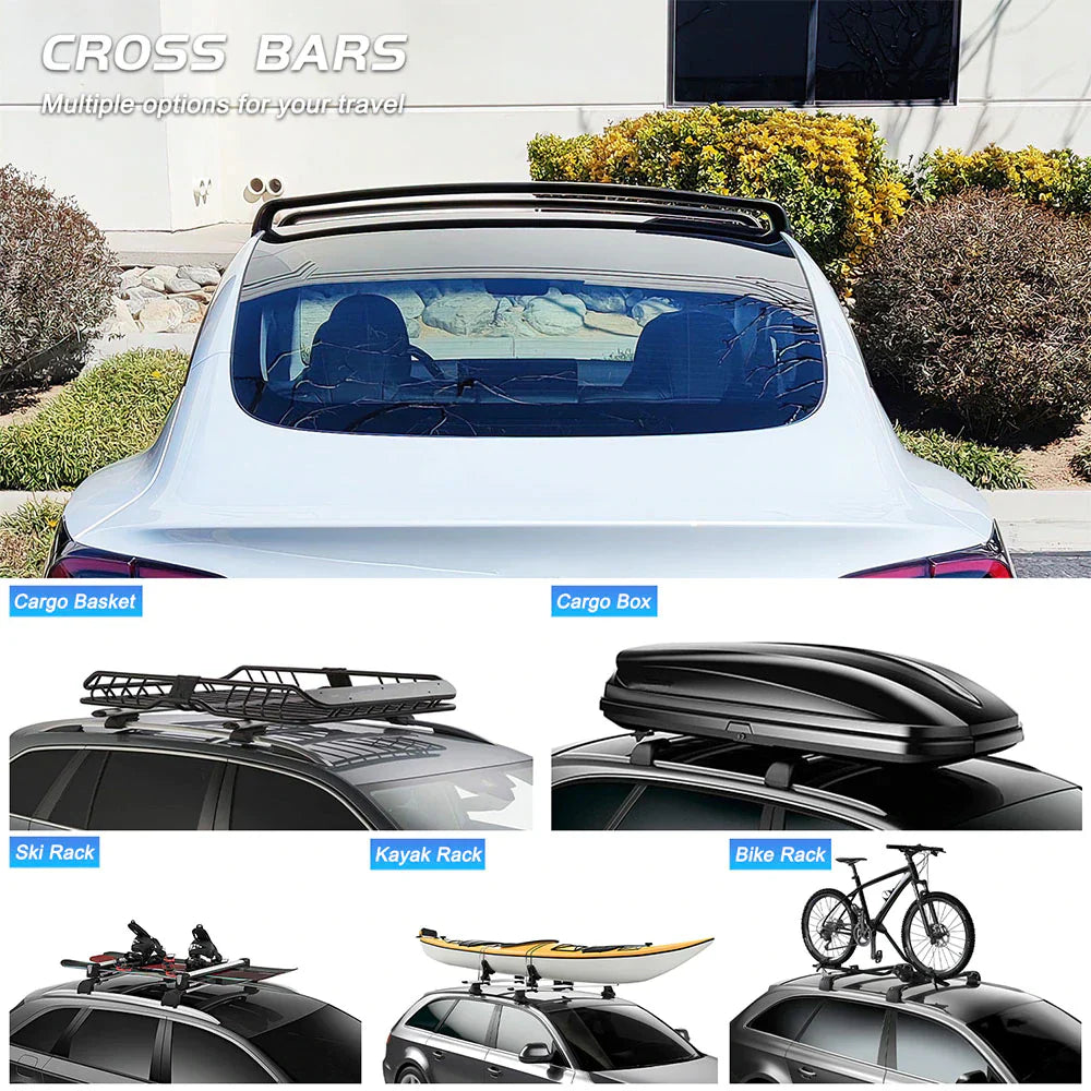 Anti-Theft Lock Equipped Tesla Model 3/Y Roof Rack (Set of 2)