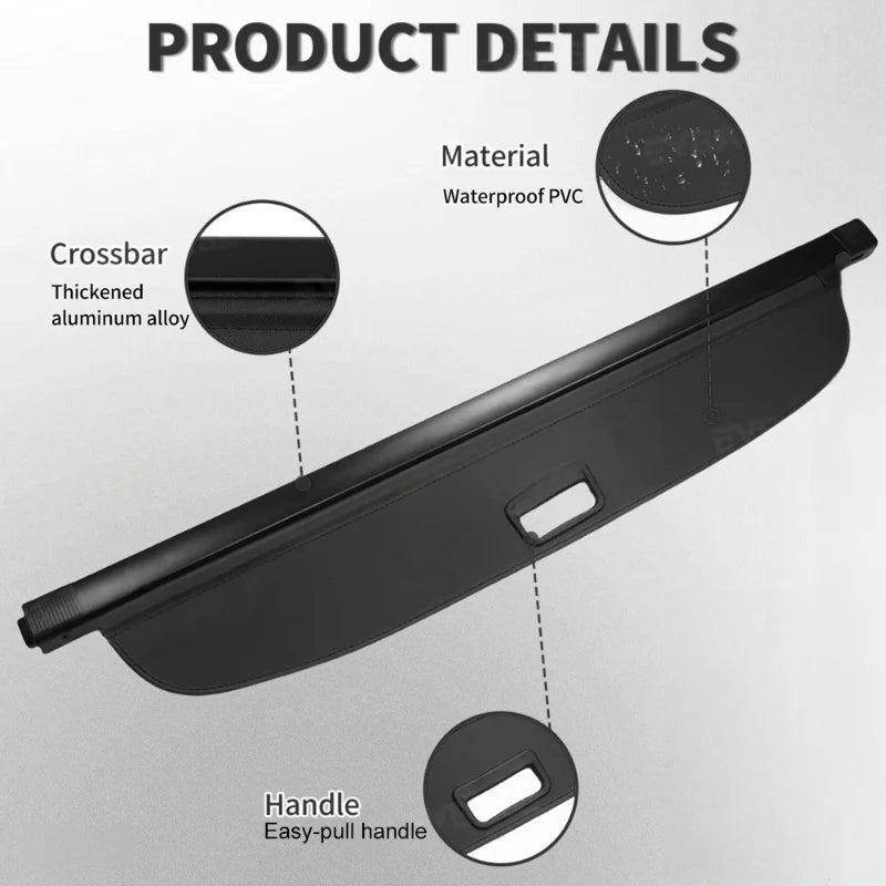 Retractable Leather Cargo Organizer Shield Shade for Tesla Model Y 2021-2025