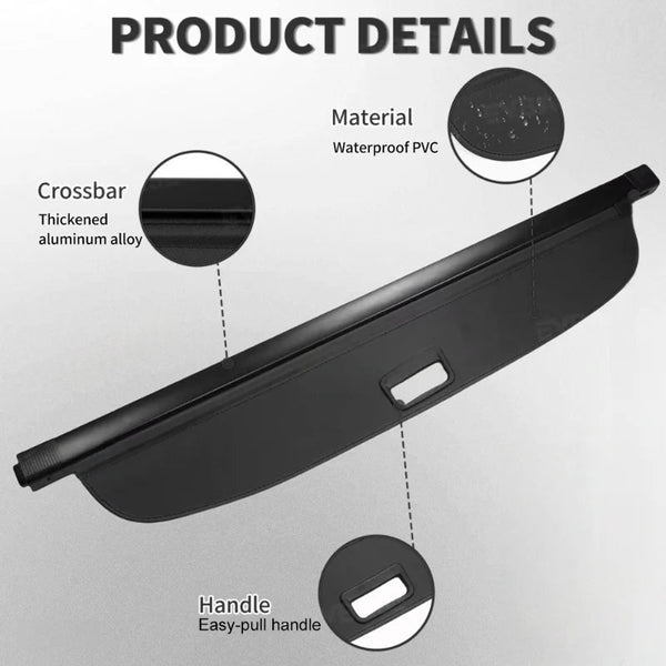 Retractable Leather Cargo Organizer Shield Shade for Tesla Model Y 2021-2025