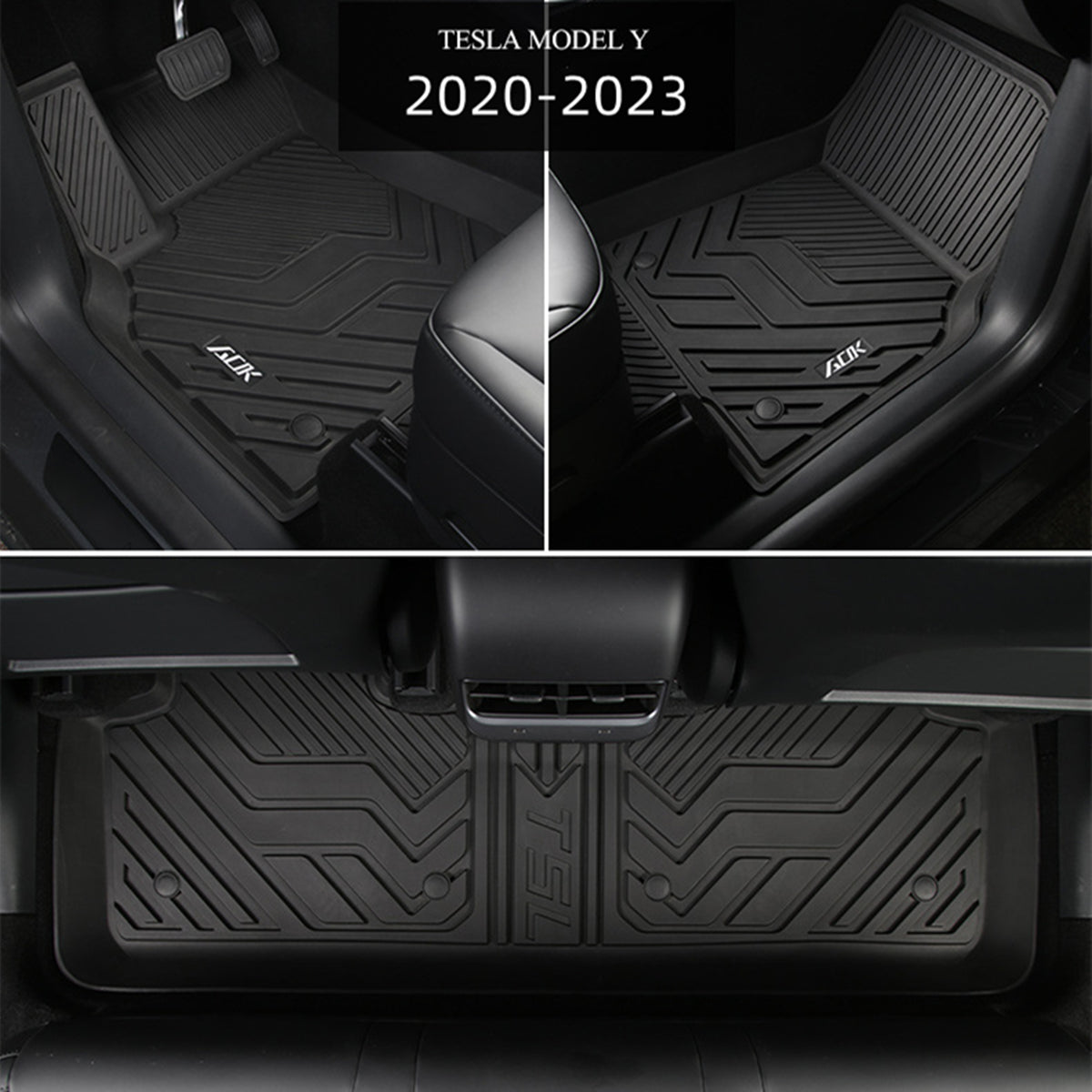 9Pcs All Weather Tesla Model Y Floor Mats TPE - Left rudder
