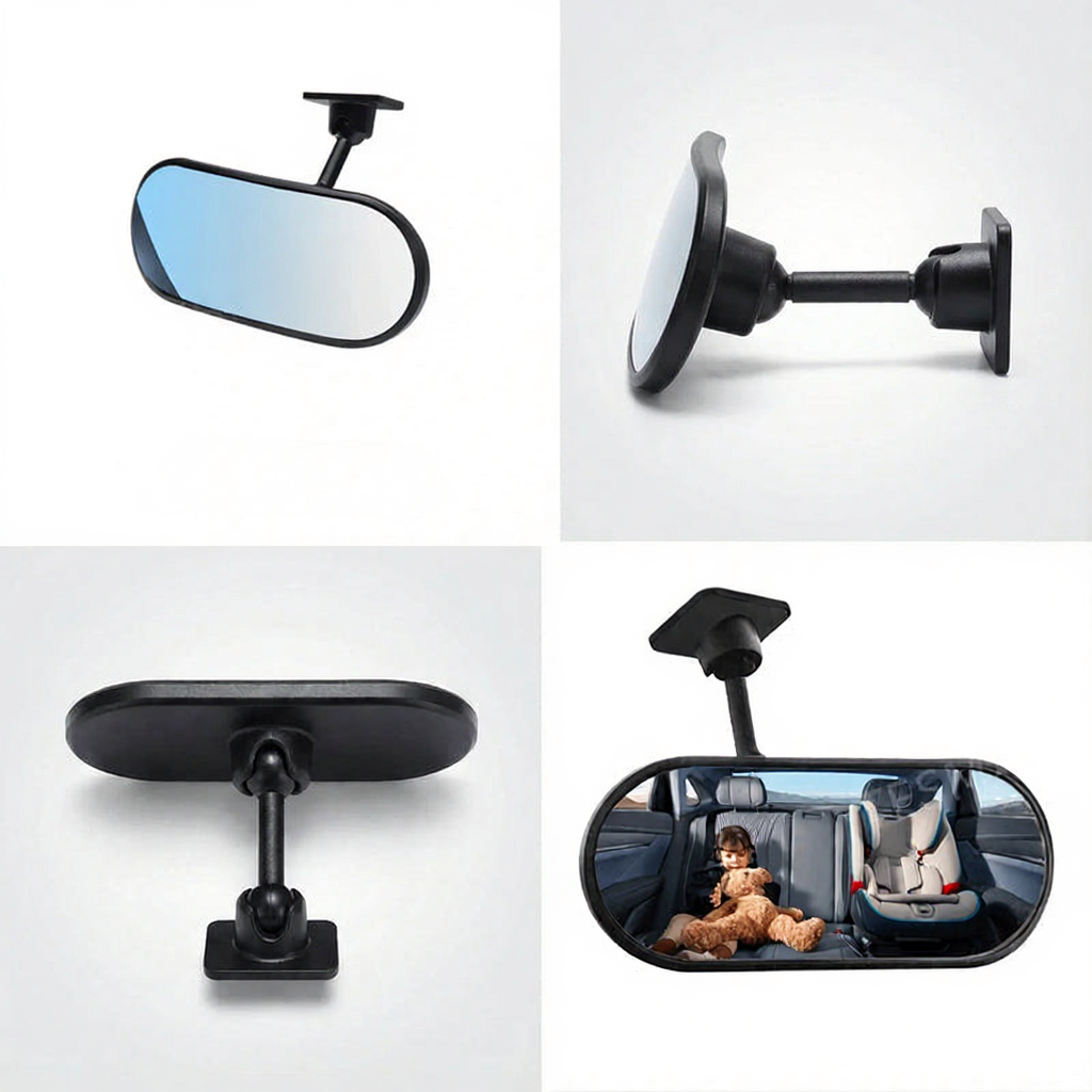 Tesla Interior Rearview Baby Mirror 360° Adjustable Wide Angle Convex