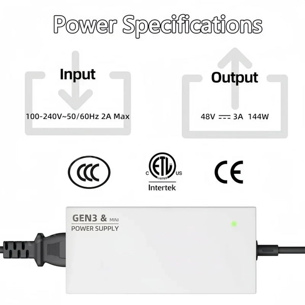 AC to DC Power Supply Adapter 100–240V for Starlink Gen 3 /Mini