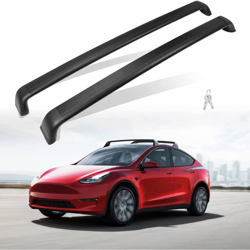 Lockable crossbar fits for Tesla Model 3/Y Roof Rack Carrier Rails (set of 2)