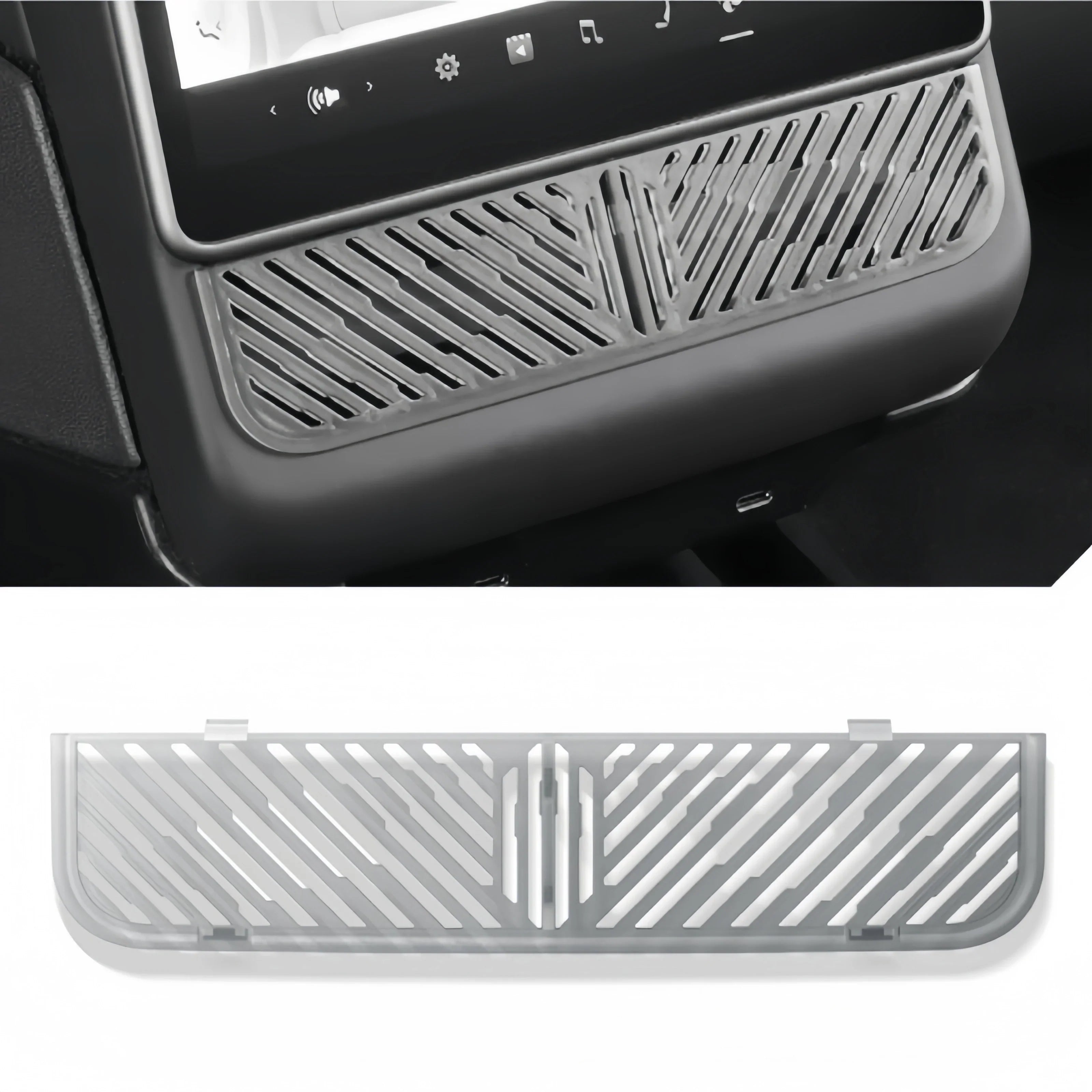 Air Vent Grille Cover Under Rear Center Console Screen for Tesla Model Y Juniper Main image