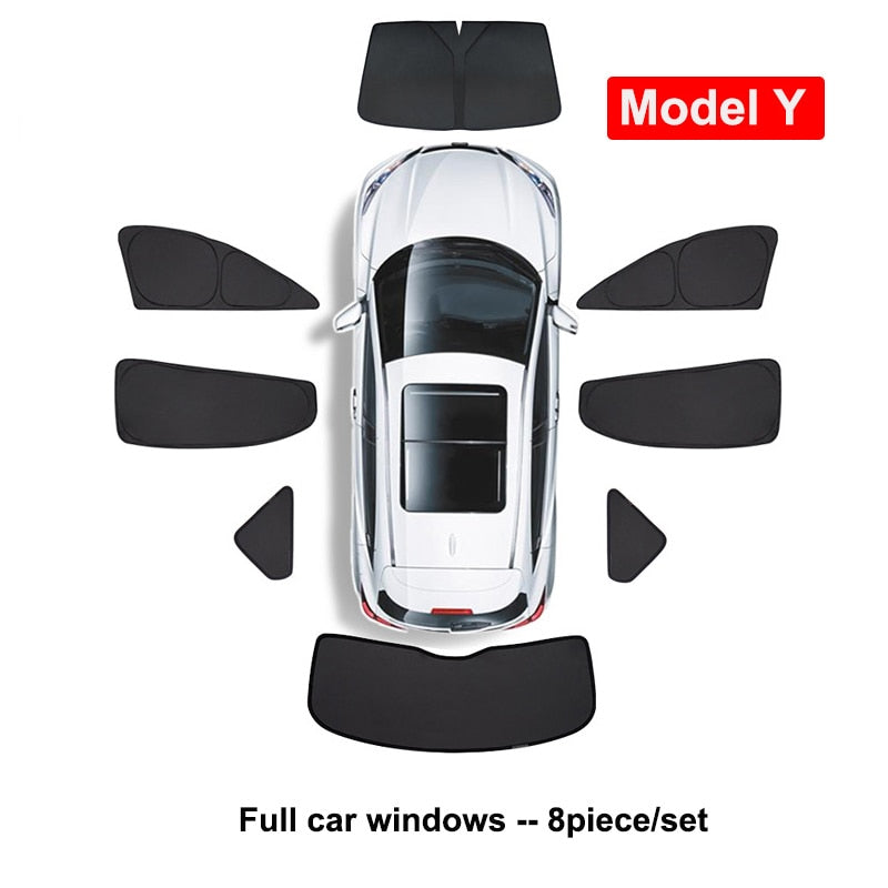 Front Rear Windshield Sunshade for Tesla Model 3/Y