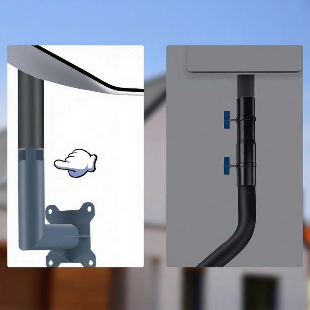 Compact Short Wall Mount for Starlink V2 Roof Eave & Wall Installation