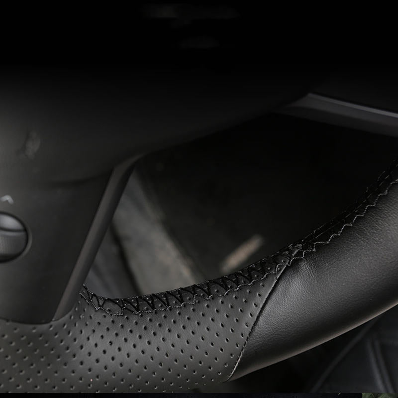 Leather Steering Wheel Cover for Tesla Model 3 Highland/3/Y