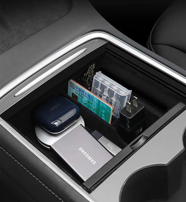 Hidden Storage Box in Tesla Model 3/Y Armrest
