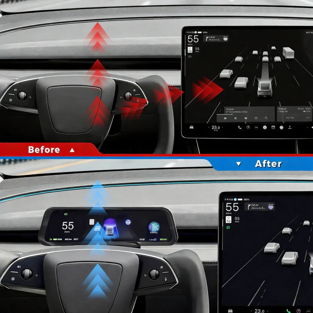 9.6-Inch Driver Display w/ Wireless CarPlay for Tesla Model 3/Y 2021-2026 (LHD Only)