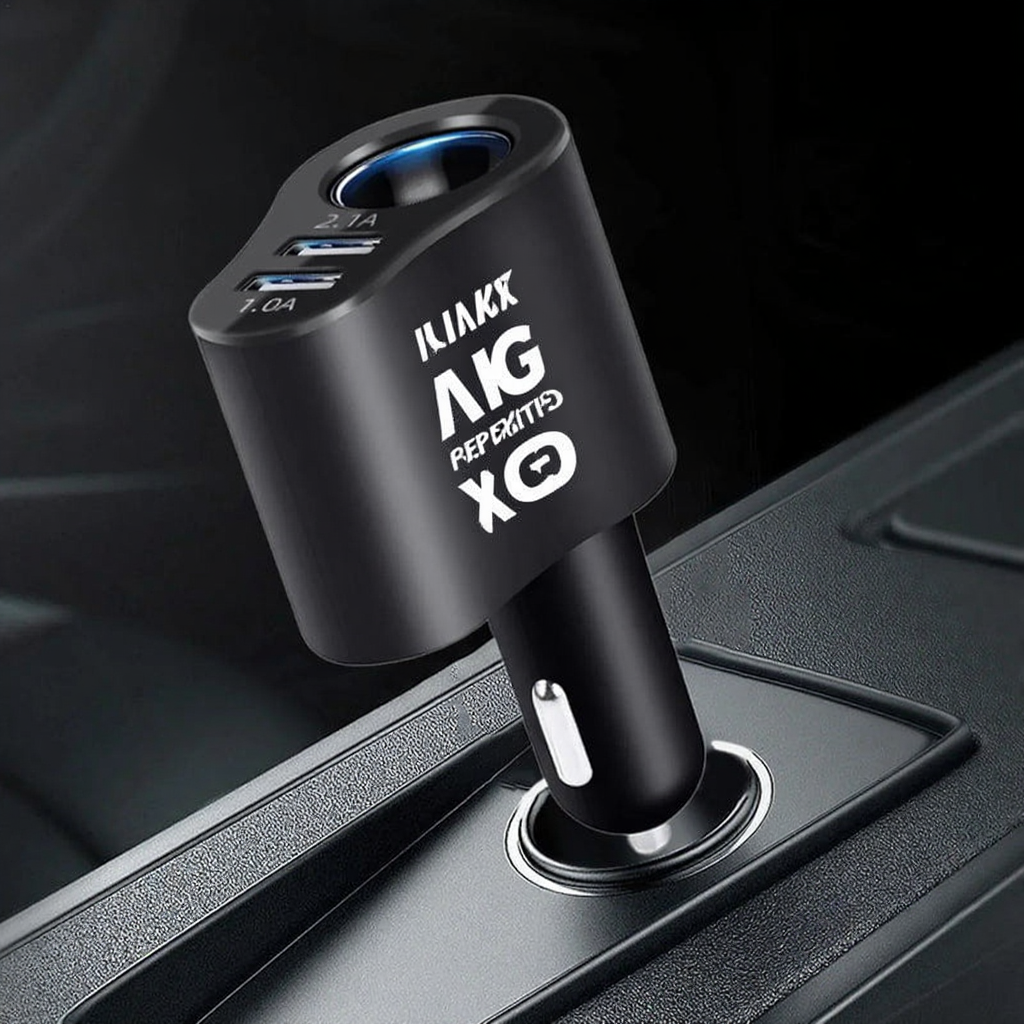 3-in-1 USB Car Charger Adapter Cigarette Lighter 120W Fast Charging for Tesla