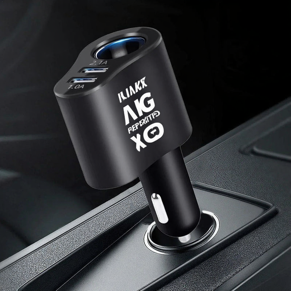 3-in-1 USB Car Charger Adapter Cigarette Lighter 120W Fast Charging for Tesla