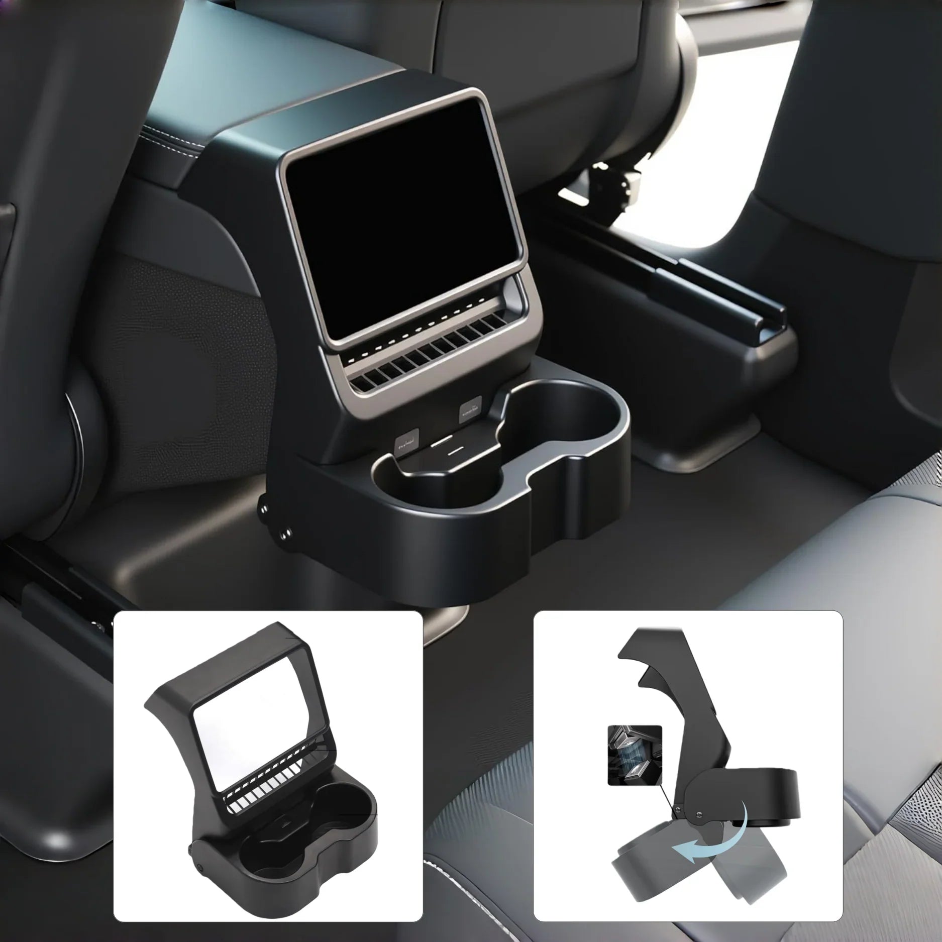 Rear Seat Cup Holder for Tesla Model Y Juniper / Model 3 Highland Main image