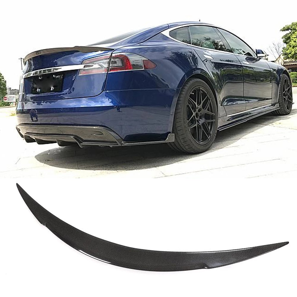 Model S Spoiler R-Style - Real Molded Carbon Fiber Main image