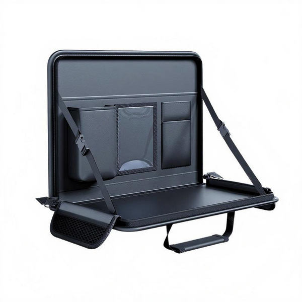 Tesla 2-in-1 Foldable Steering Wheel & Backseat Tray Organizer | Multi-Use Car Table