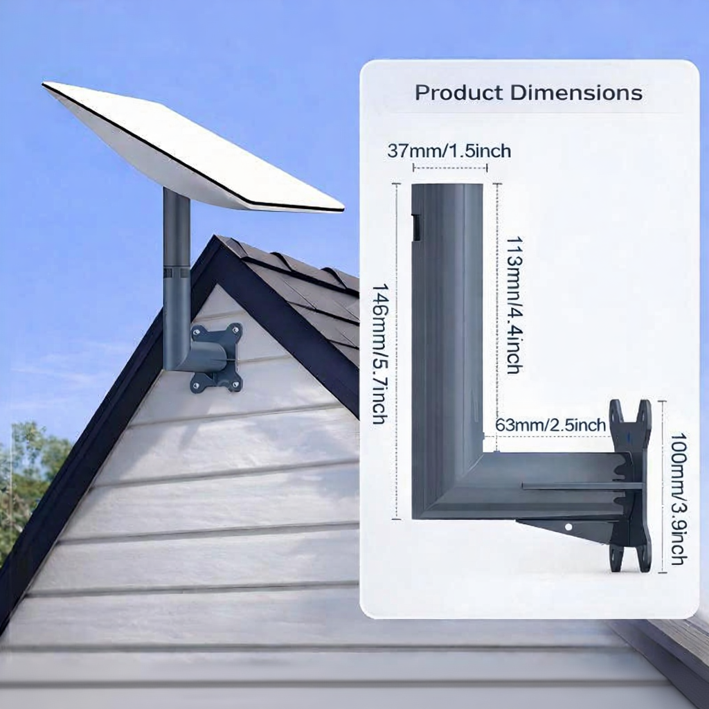 Compact Short Wall Mount for Starlink V2 Roof Eave & Wall Installation